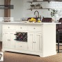 Cream Kitchen Island With White Marble Worktop