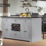 Grey Kitchen Island With Black Granite Worktop