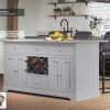 Grey Kitchen Island With Grey Granite Worktop