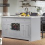 Grey Kitchen Island With White Marble Worktop
