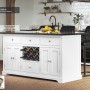 White Kitchen Island With Black Granite Worktop