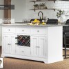 White Kitchen Island With Grey Granite Worktop