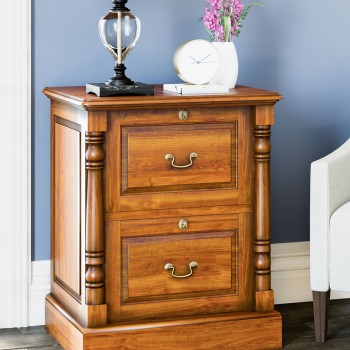 La Reine Mahogany Two Drawer Filing Cabinet
