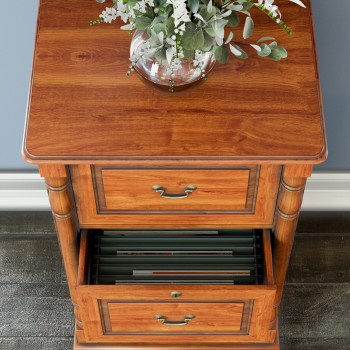 La Reine Mahogany Two Drawer Filing Cabinet