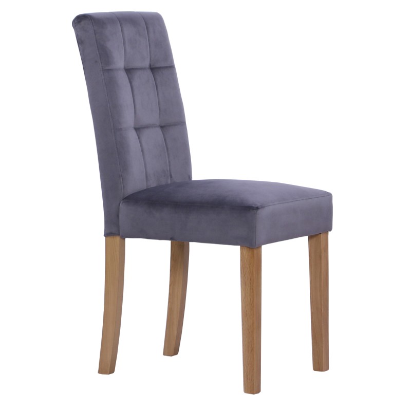 Moreton Oak Graphite Velvet Chair