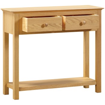 Moreton Oak 2 Drawer Console Table