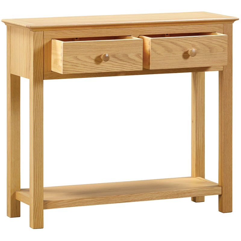 Moreton Oak 2 Drawer Console Table