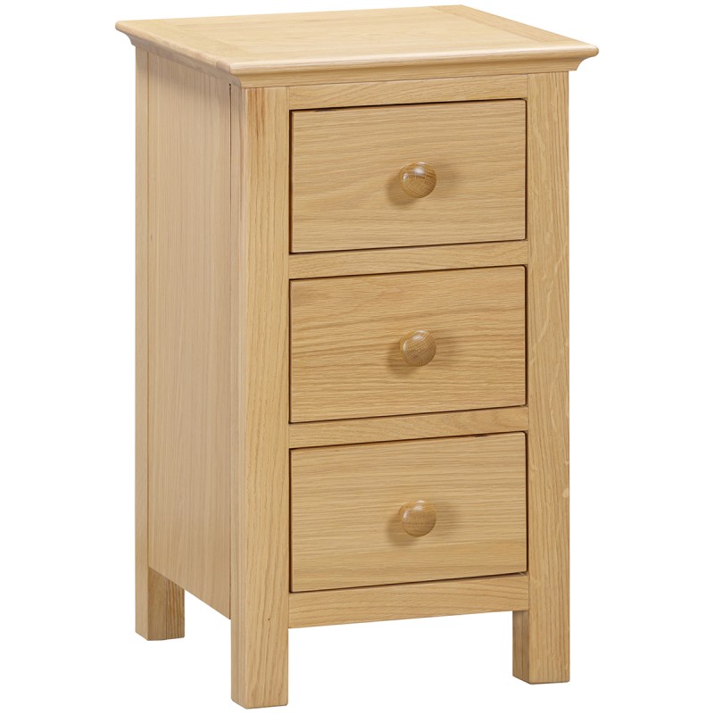 Moreton Oak 3 Drawer Bedside