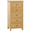 Moreton Oak 5 Drawer Tall Chest