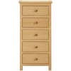Moreton Oak 5 Drawer Tall Chest