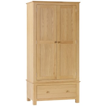 Moreton Oak Double Wardrobe with 1 Drawer