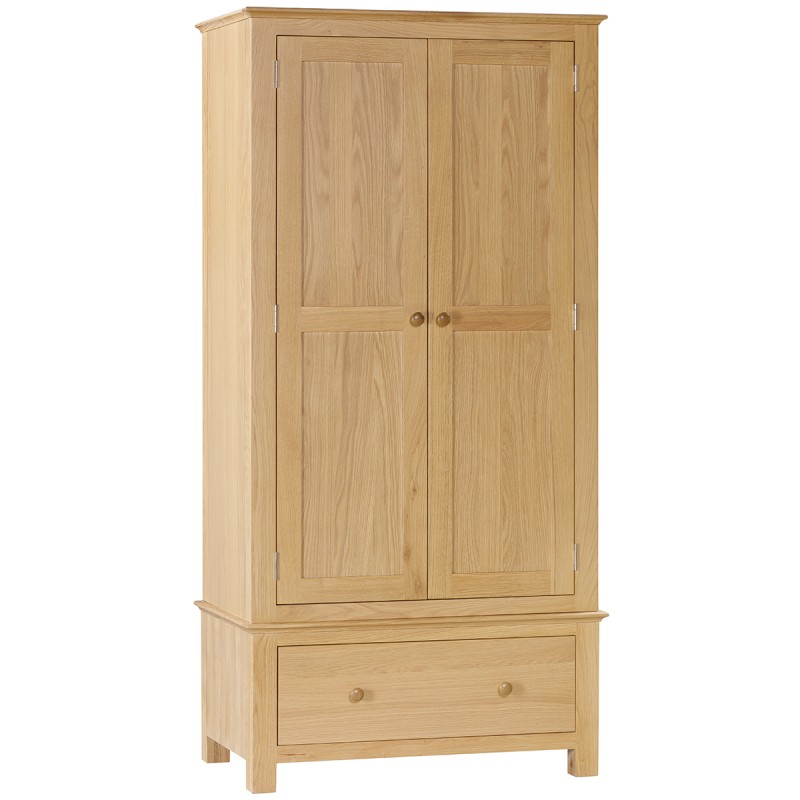 Moreton Oak Double Wardrobe with 1 Drawer