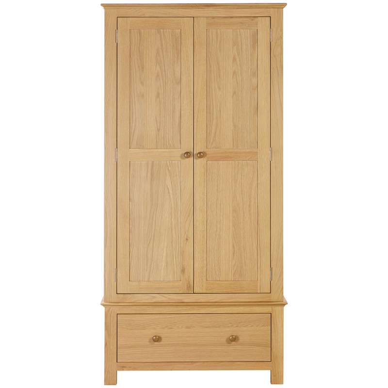 Moreton Oak Double Wardrobe with 1 Drawer
