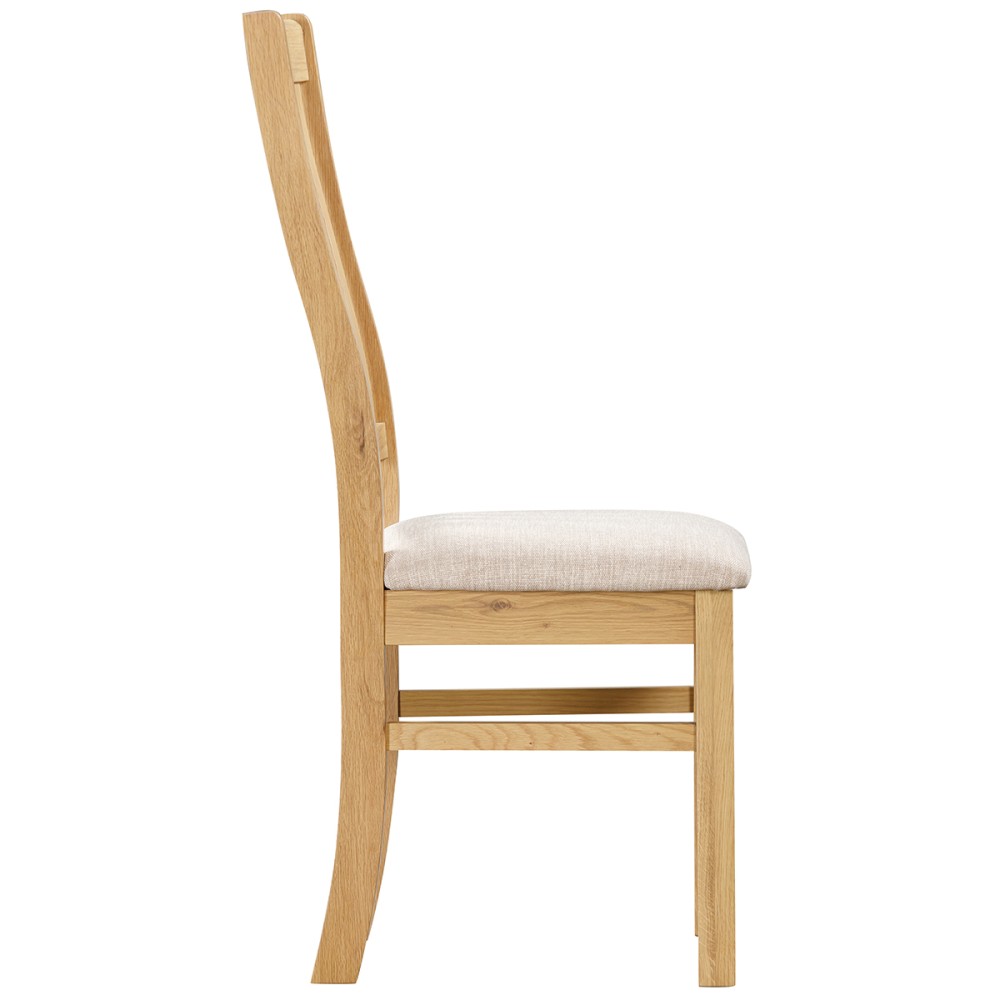 Moreton Oak Fabric Seat Slat Back Dining Chair Moreton Oak Fabric Seat Slat Back Dining Chair
