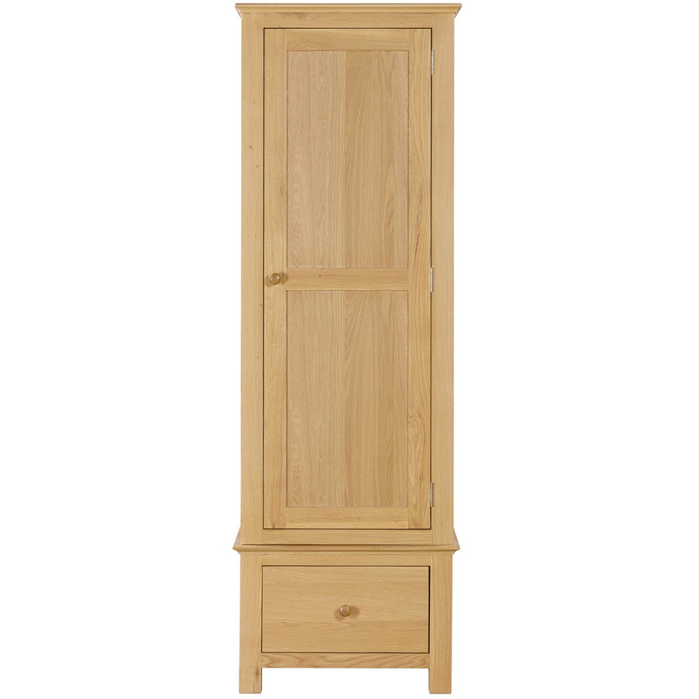 Moreton Oak Single Wardrobe with 1 Drawer