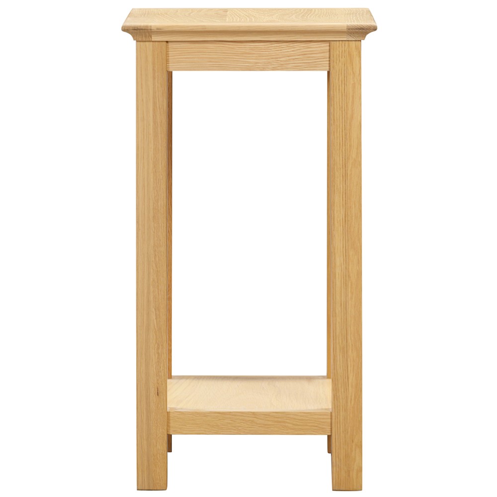Moreton Oak Tall Lamp Table with Shelf