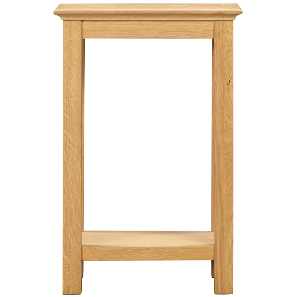 Moreton Oak Tall Lamp Table with Shelf