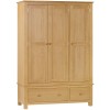 Moreton Oak Triple Wardrobe with 2 Drawers