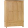 Moreton Oak Triple Wardrobe with 2 Drawers