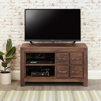 Mayan Walnut Four Drawer Television Cabinet