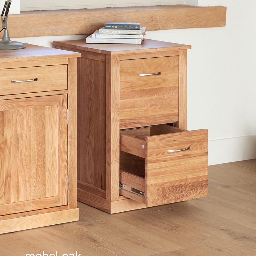 Mobel Oak Two Drawer Filing Cabinet