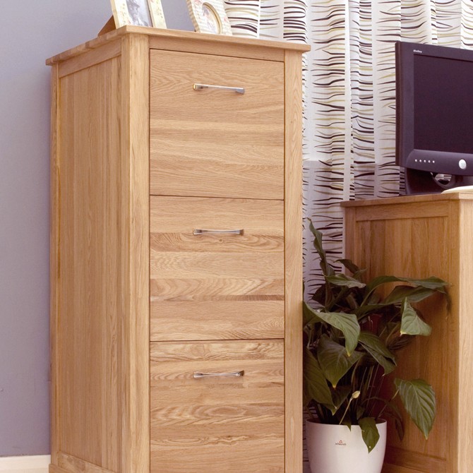 Mobel Oak 3 Drawer Filing Cabinet