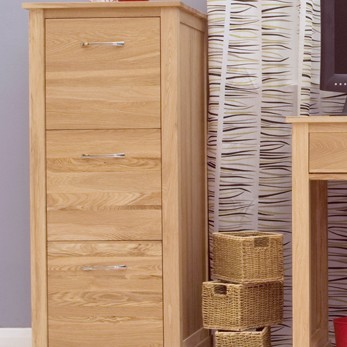 Mobel Oak 3 Drawer Filing Cabinet