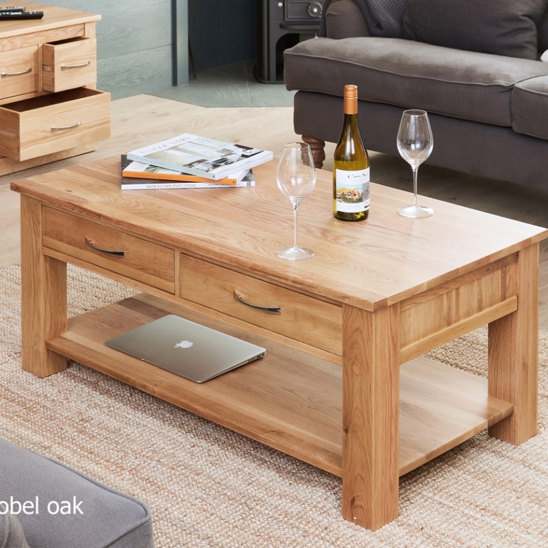 Mobel Oak Four Drawer Coffee Table