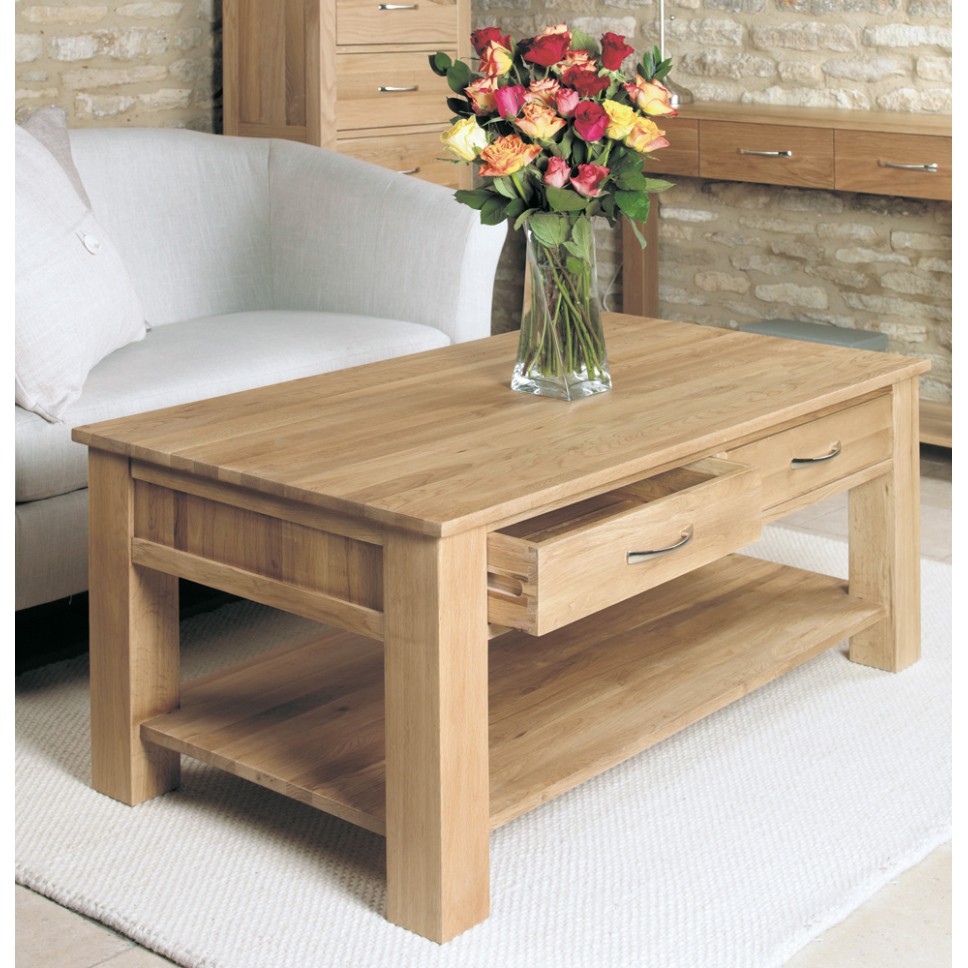 Mobel Oak Four Drawer Coffee Table Mobel Oak Four Drawer Coffee Table