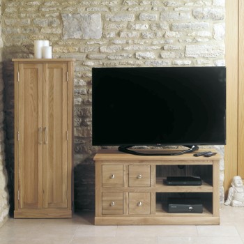 Mobel Oak Four Drawer Television Cabinet