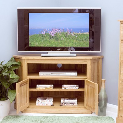 Mobel Oak Corner Television Cabinet