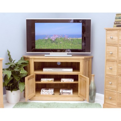 Mobel Oak Corner Television Cabinet