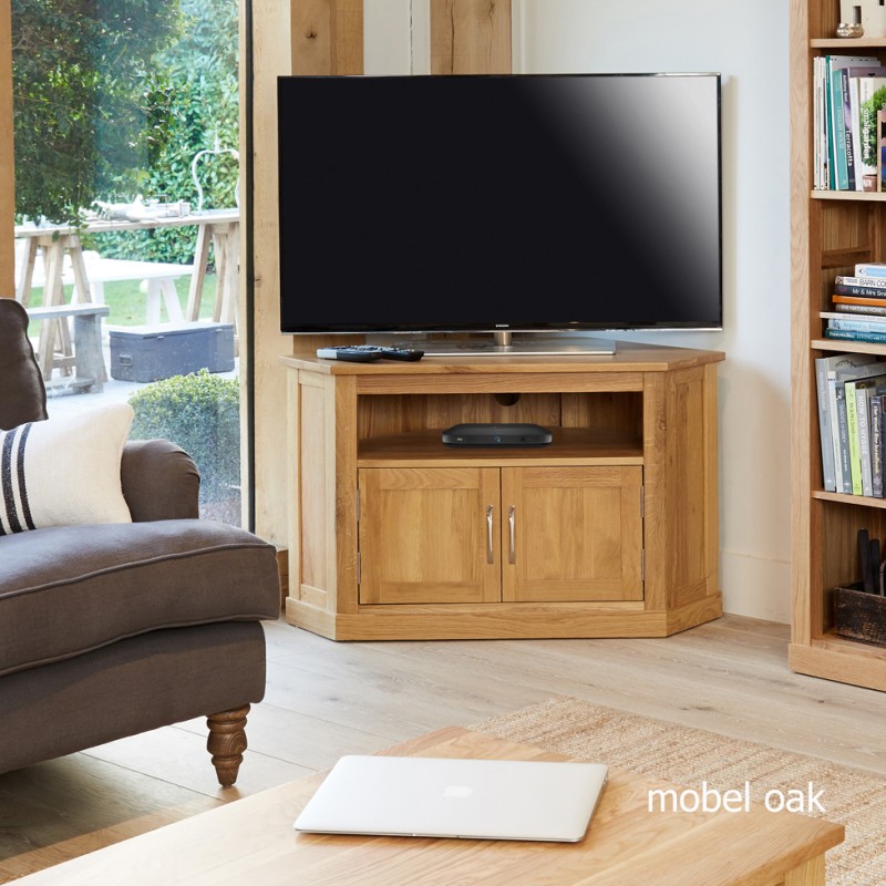 Mobel Oak Corner Television Cabinet