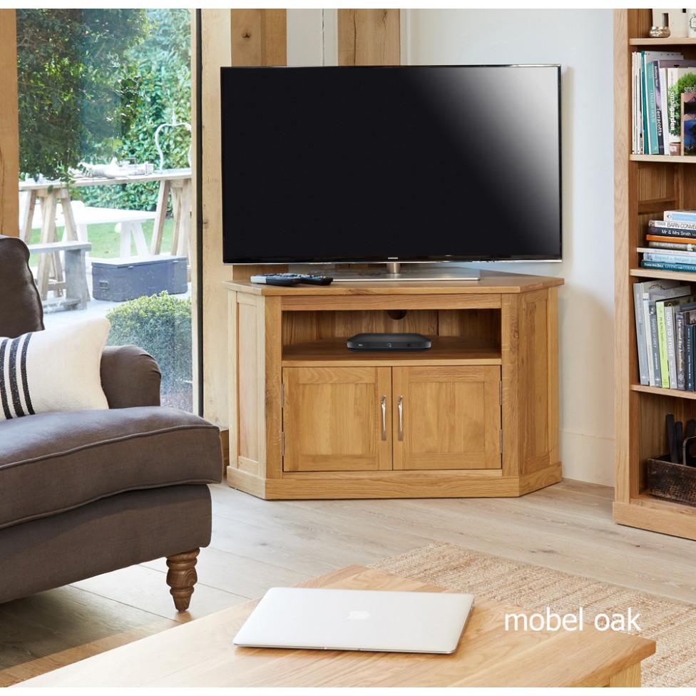 Mobel Oak Corner Television Cabinet