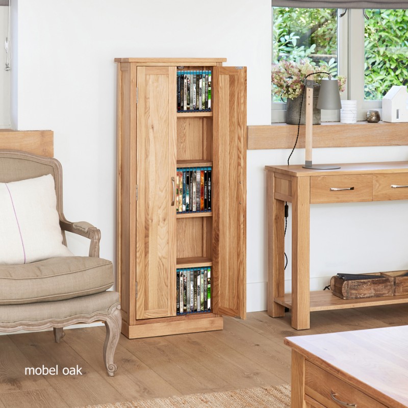 Mobel Oak DVD Storage Cupboard