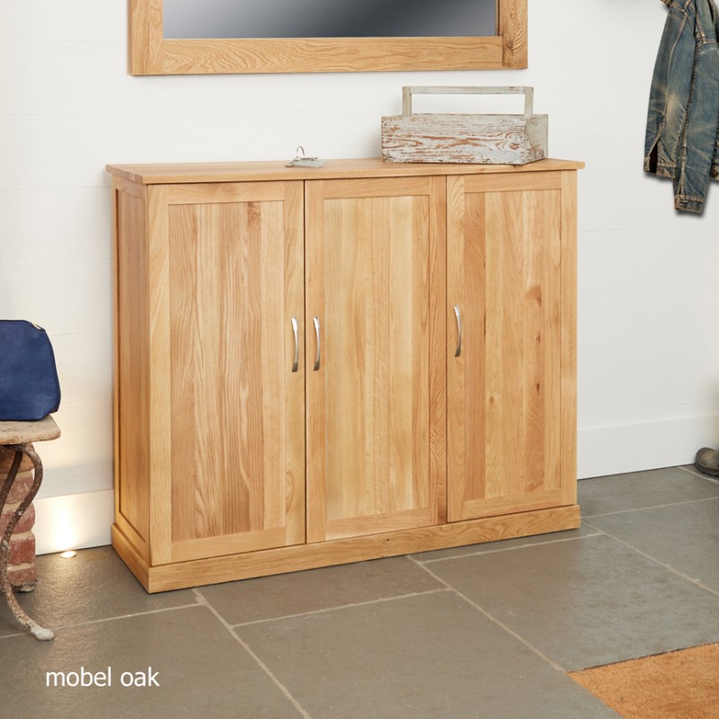 Mobel Oak Extra Large Shoe Cupboard