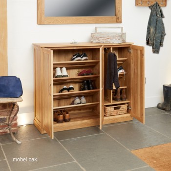 Mobel Oak Extra Large Shoe Cupboard