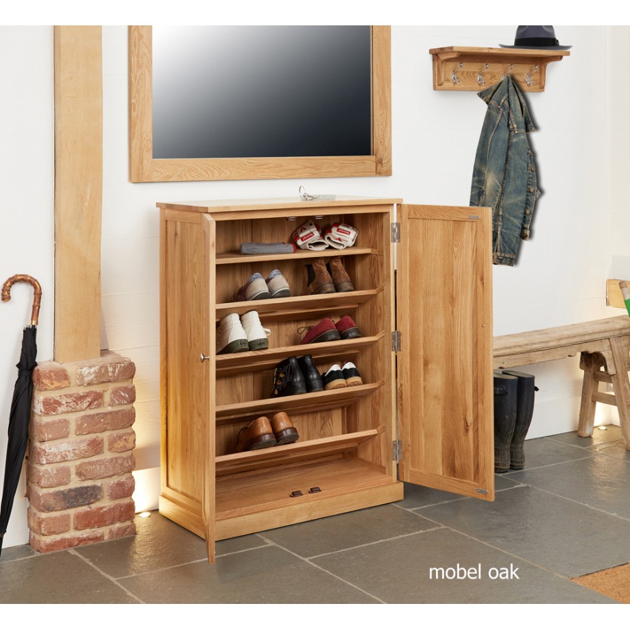 Mobel Oak Large Shoe Cupboard