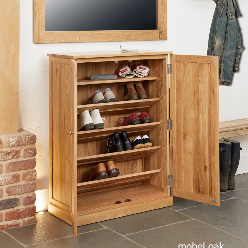 Mobel Oak Large Shoe Cupboard