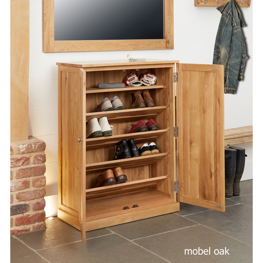 Mobel Oak Large Shoe Cupboard