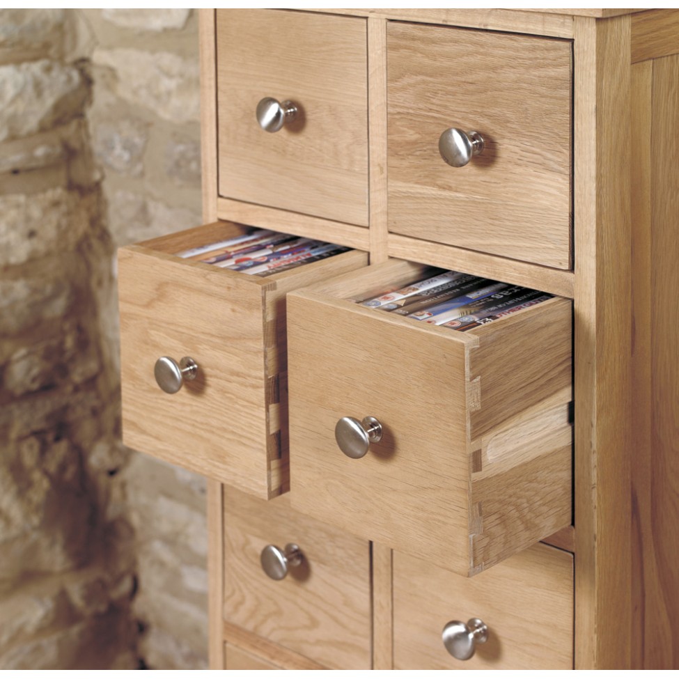 Mobel Oak Multi Drawer DVD / CD Storage Chest Mobel Oak Multi Drawer DVD / CD Storage Chest