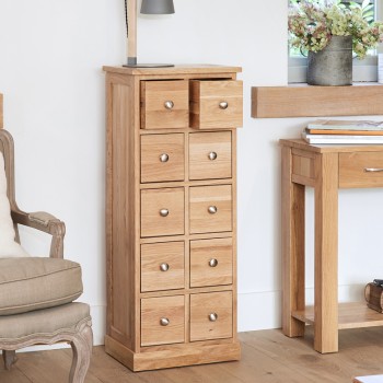 Mobel Oak Multi Drawer DVD / CD Storage Chest