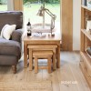 Mobel Oak Nest of 3 Coffee Tables