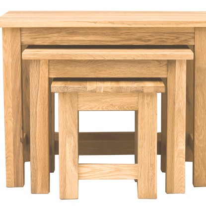 Mobel Oak Nest of 3 Coffee Tables