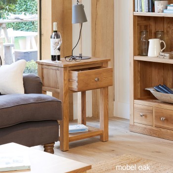 Mobel Oak One Drawer Lamp Table