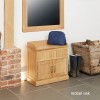 Mobel Oak Shoe Bench with Hidden Storage