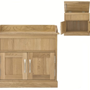 Mobel Oak Shoe Bench with Hidden Storage