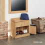 Mobel Oak Shoe Bench with Hidden Storage
