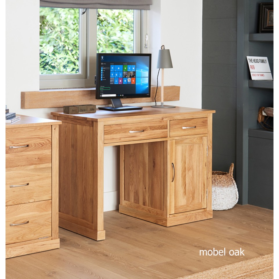 Mobel Oak Single Pedestal Computer Desk