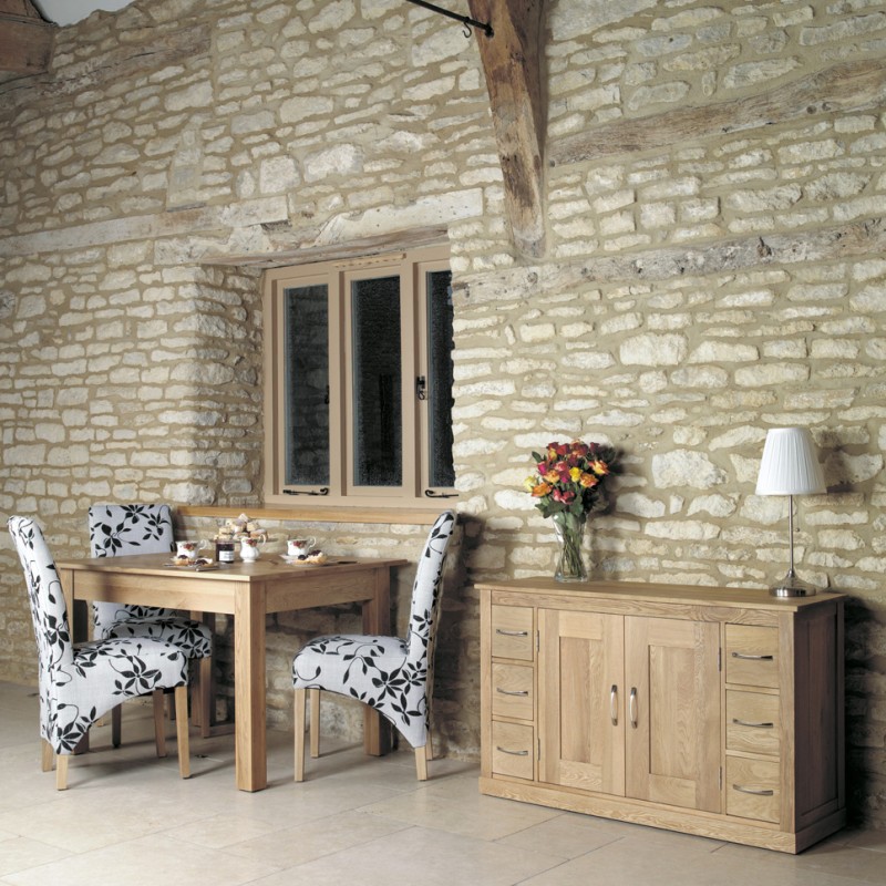 Mobel Oak Six Drawer Sideboard